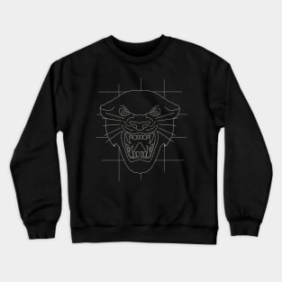 Panther head face drawing in white Crewneck Sweatshirt